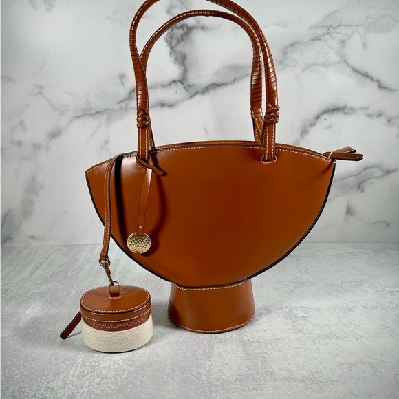 Staud Brown Leather Lantern Handbag - Picture 4 of 5